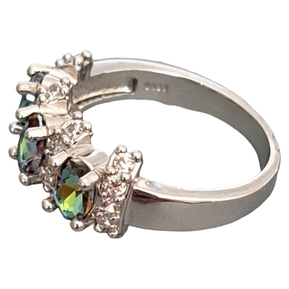 💍NEW & BEAUTIFUL💍 Mystic Topaz‎ Silver Ring Size 9 - Picture 4 of 7